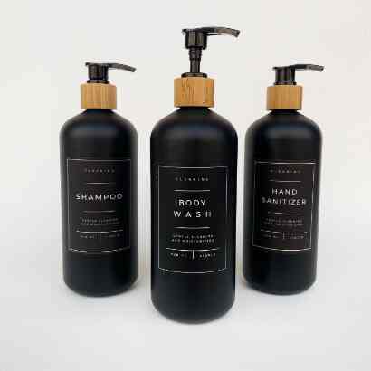 Botol Bulat Hitam Doff Pump