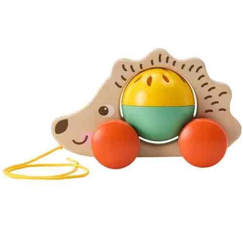 UPPSTÅ Pull toy, hedgehog/multicolour