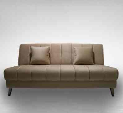 Sofabed / Sofa bed Agnesia Minimalis Suede Cream/coklat muda