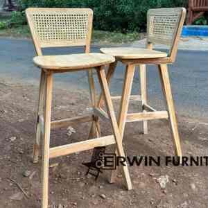 kursi bar jati cafe rotan