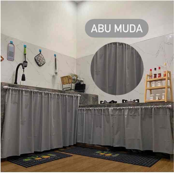 Gorden kolong dapur waterproof polos