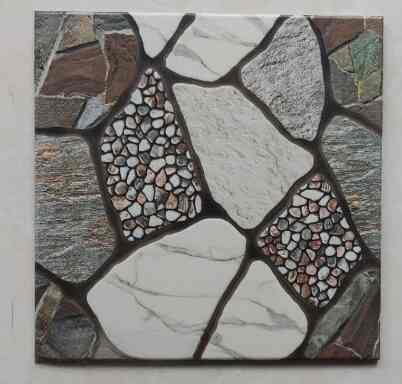 Keramik Lantai Kasar Teras Garasi Motif Batu Alam Timbul 40x40 Village Grey