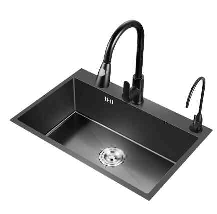 Kitchen Sink Hitam /  Wastafel Cuci Piring Stainless