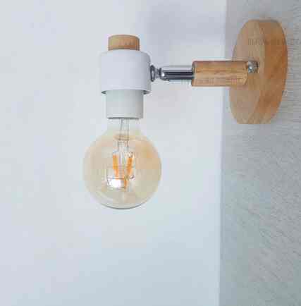 Lampu Dinding Hias Simple Kop Kayu MInimalis