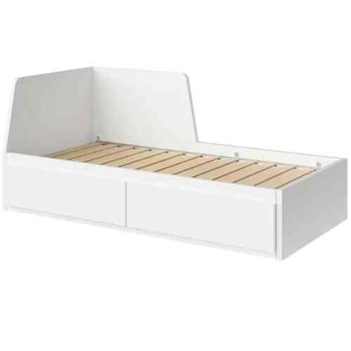 FLEKKE Rangka dipan dengan 2 laci, putih, 80x200 cm