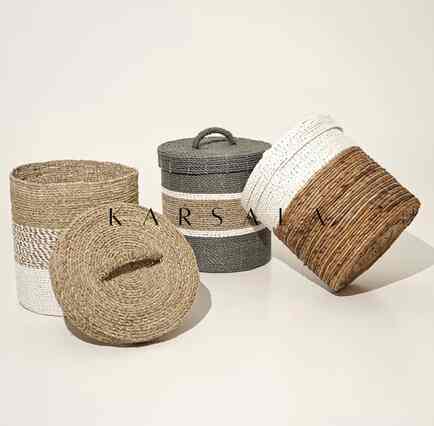 Zelina Basket | Keranjang Laundry Tutup Anyaman