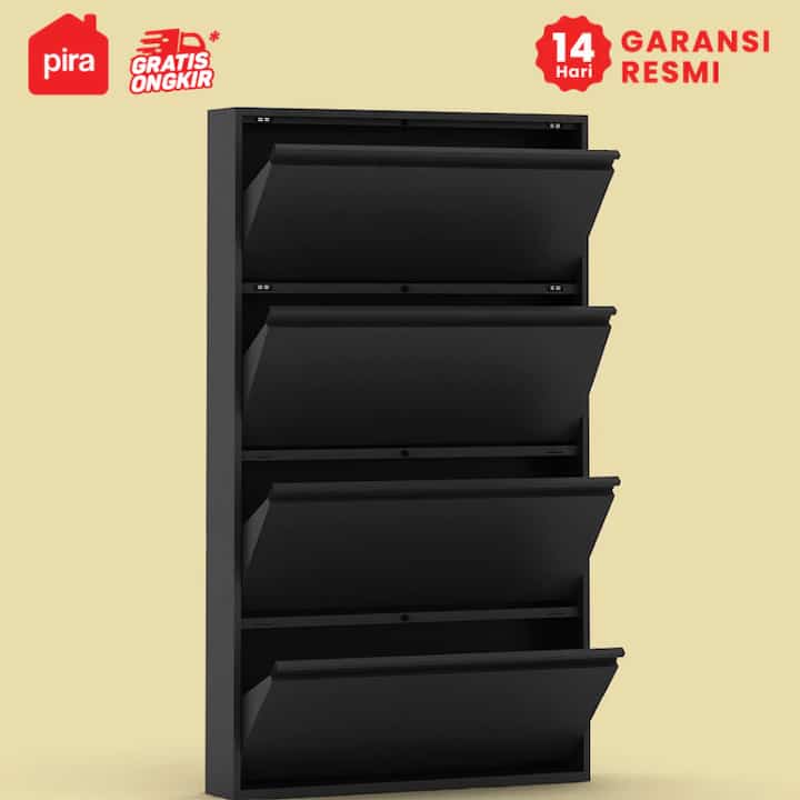 Gion MSR80 N Rak Sepatu Besi - Hitam