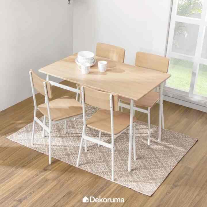 TOSHI Set Meja Makan dengan 4 Kursi Walnut