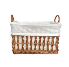 Keranjang Rotan Serbaguna Tempat Penyimpanan Persegi Handle - S