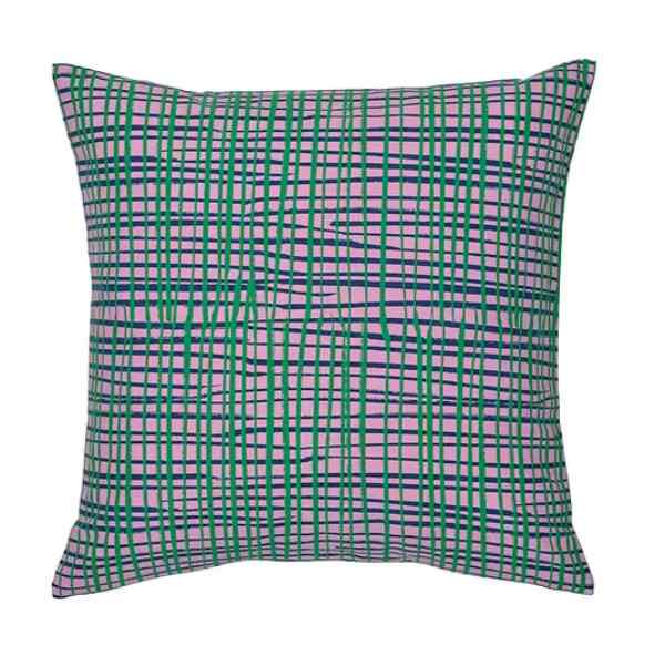HAMNKRASSING Cushion cover, pink/blue green, 50x50 cm