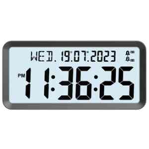 Jam Dinding Lcd Digital 1354e - Abu-abu