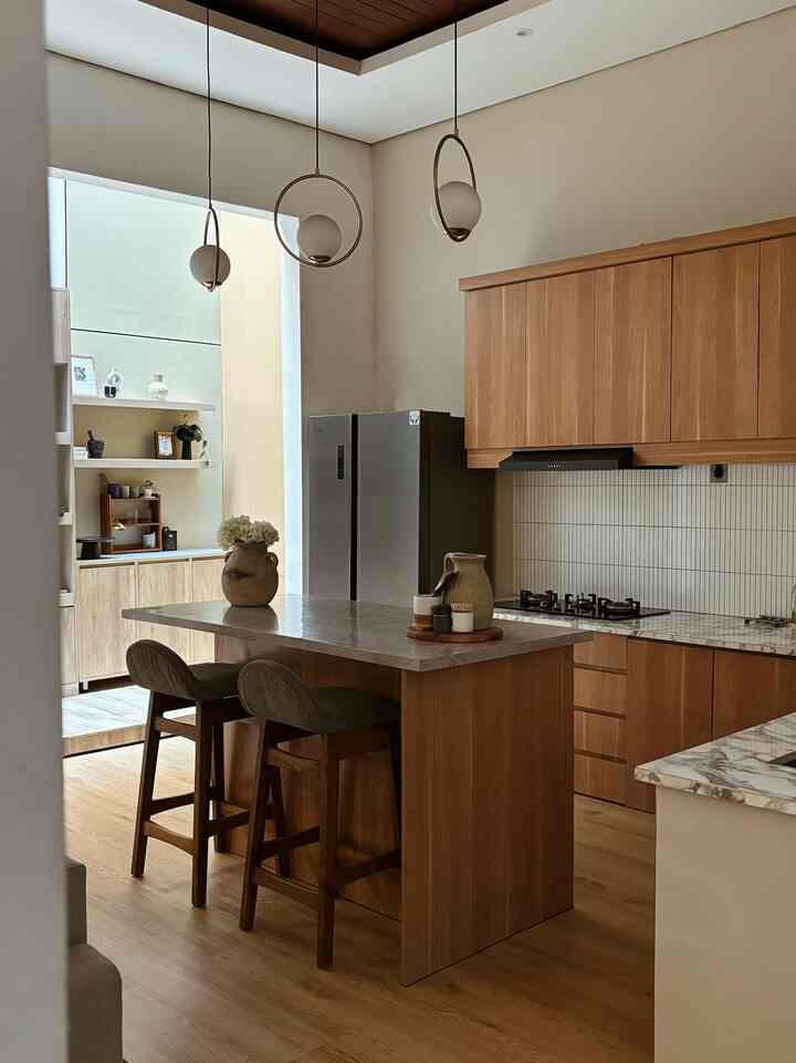 Meja island dengan ukuran 160x80 tinggi 95cm #kitchen #dapurmodern #islandtable #dapurminimalis #inspirasidapur
