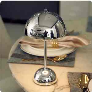 Lampu Meja Mushroom Flower Bud portable LED - silver