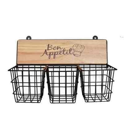 Revyn Rak Gantung Dapur 3 Kompartemen - Cokelat