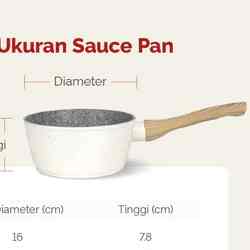 Panci Susu Anti Lengket Sauce Pan White Granite Series 16 cm