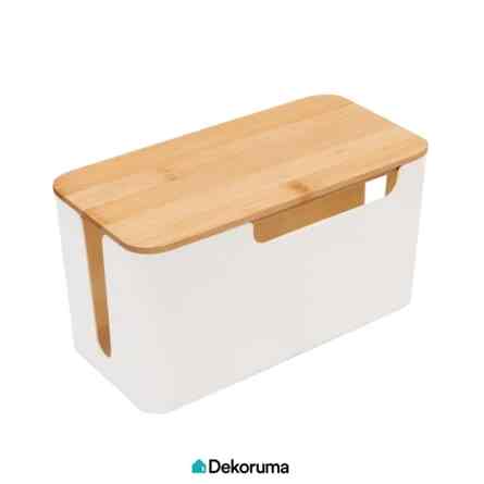 HIBI Kotak Penyimpanan Kabel Tutup Bambu