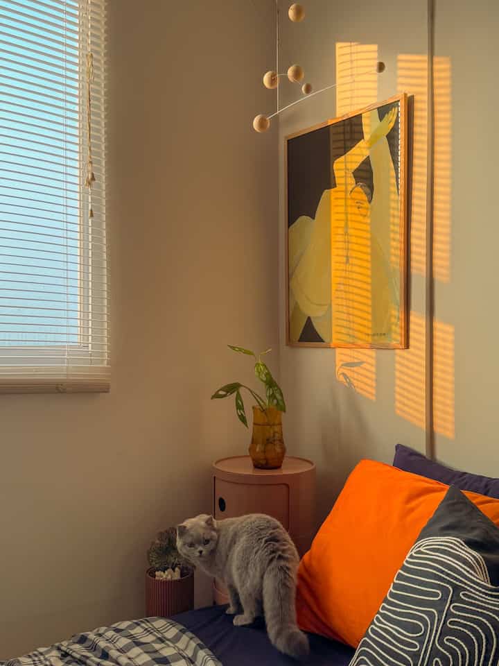 Menangkap moment matahari pagi masuk dikamar, cakep bngt ketika cahaya melewati venetian blind ☀️🌻

#venetianblind
#kamarestetik
#kamarcowok
#apartementdecor
#roomdecor
#inspirasikamartidur
#bedroom
#selasarapt