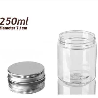 POT PET JAR 250GR TUTUP ALUMINIUM