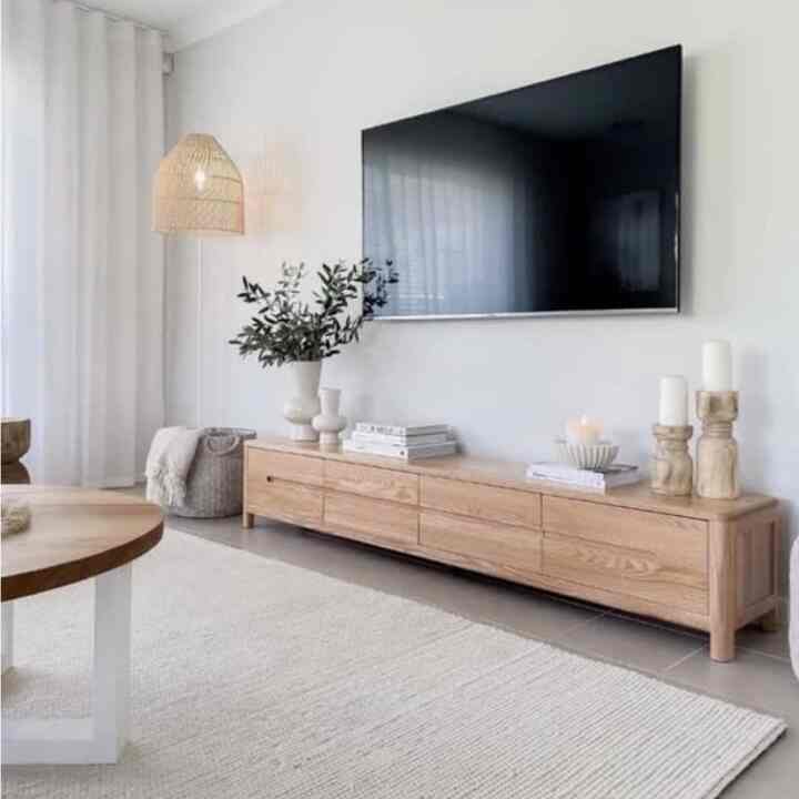 Buffet TV Kayu Jati Minimalis Tipe Natural