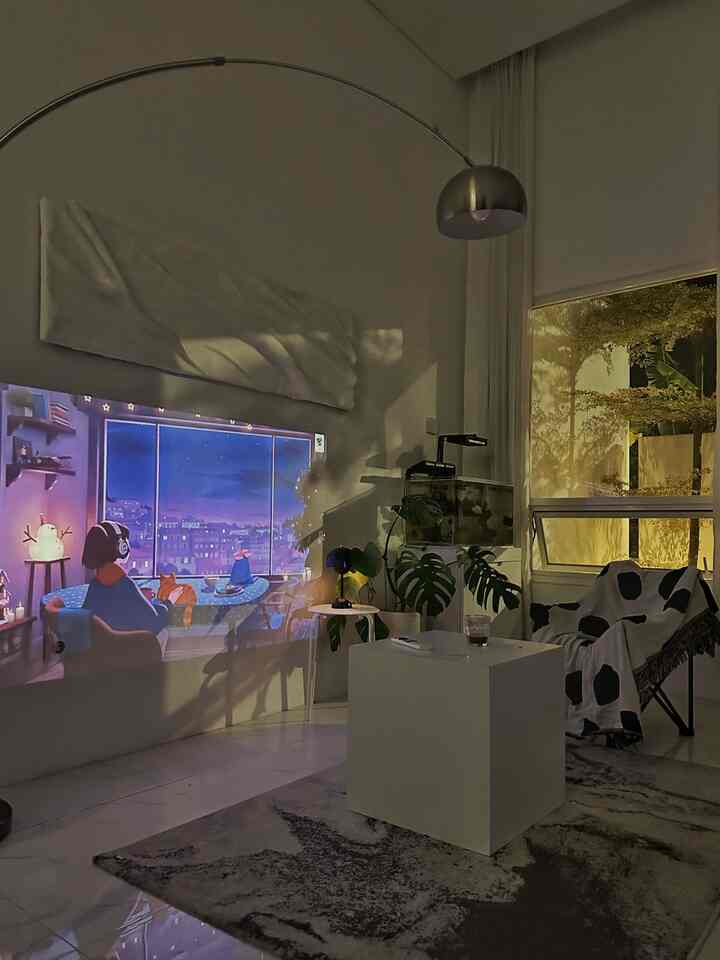 Small Living Room rasa Bioskop 🍿
-
Suasana malam ini sedikit berbeda , kita geser sofa untuk space nonton film ala bioskop langsung ditembok 
-
untuk menciptakan suasana syahdu ala bioskop , kita siapkan snack, pakai smart projector yang super jernih, hias sudut dengan tanaman monstera dan mood lamp agar lebih romantis 
-
dengan bukaan jendela yang besar bisa menikmati suasana malam sambil nonton film , berasa bioskop dibawa kerumah 

#RumahOpenSpace #RumahTanpaSekat #NightVibe #catdinding #moodlamp #smartprojector #wallpaperestetik #lantaigranit #karpetmarbel #homedecor #angkahouse

