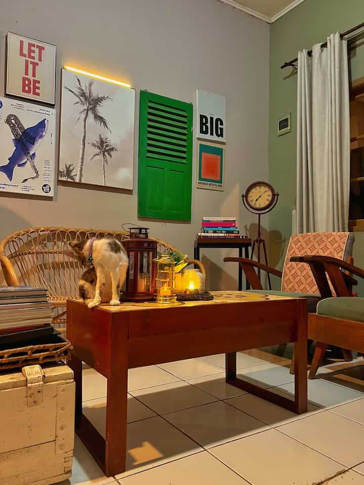 Living room🌜NIGHT MODE

Cozy juga ternyata buat ruang tamu yang nyantai gini. Jika belum beli sofa, ada option buat pakai kursi rotan & kursi vintage. Belum pakai wallpanel ada alternatif buat “nunjukin personal taste” dengan pemilihan gambar2 walldecor yang unik.

Tambahkan lampu2 mungil yang sederhana, adanya lampu2 inih ngaruh banget lo buat ruangan makin nyaman dan nyaman.

#kursirotan #walldecor #pajangandinding #lampuled #lampumeja #tablelamp #nightvibes #livingroomidea #mejaruangtamu #mejavintage #kursijadul #vase #ruanganterbatas #livingroommungil #nightvibe