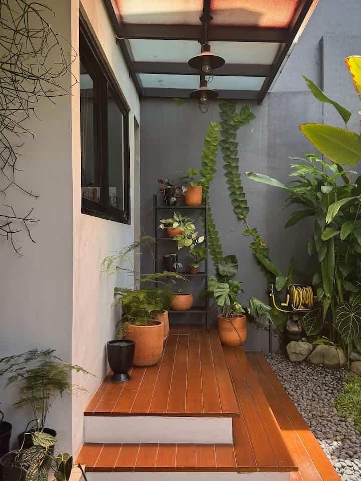 Nambah rak untuk di teras depan rumah 
Untuk menghalangi pemandangan dari tabung gas dan mini gudang 

#bumitimi #raktanaman #teras #terasconwood #rakbesi #taman #tamantropis #industrial #desainindustrial
