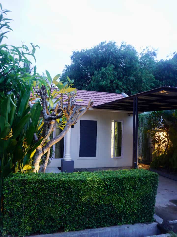 Penampakan rumah kami sore menjelang malam di saat lampu-lampu taman mulai dinyalakan. Nyaman dan bikin sejuk!
Walaupun rumah tanpa pagar, tapi kami coba siasati dengan membuat pagar tanaman dari teh-tehan 💕 Kalau udah kayak gini, auto beda dari rumah-rumah lain di perumahan kami 🤭
#tamanrumahminimalis #rumahtanpapagar #cozyliving #rumahtropis #kambojafossil #calathea #rumahtipe36 #rumahminimalis #rumahmoderntropis