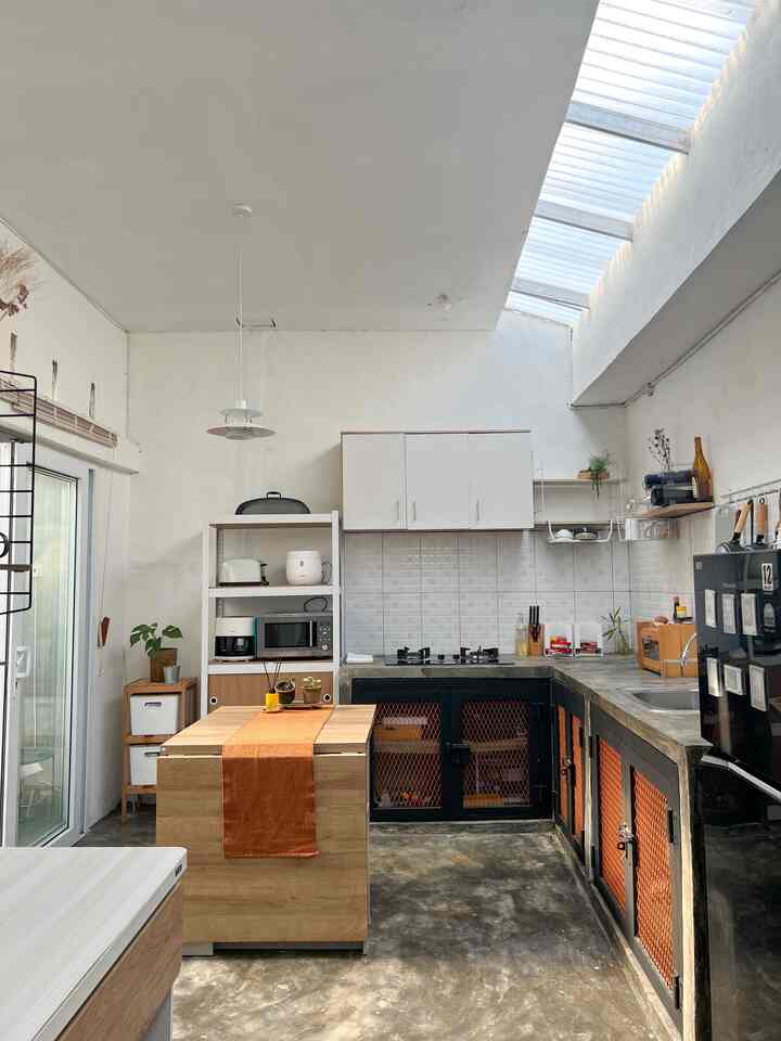 The kitchen area is an area that is "really me" because this area was built from scratch and applies the design that I want, such as the skylight in this area. 

The living room and work area are the most favorite areas and there are many activities carried out in this room. And because this room is without partitions, this area is very comfortable and spacious. 

The innercourt is the most functional area in this house. The innercourt is used as a place to relax and also as a paint room. 

Because this house has a rule that the developer cannot change the facade, it is a challenge in itself, but by changing the color of the house paint, the atmosphere can change 

#HousePaintColor #MiniHouseTour #MyHouseStory #HouseJourney #SubsidizedHouse #TinySpace #SmallHouse