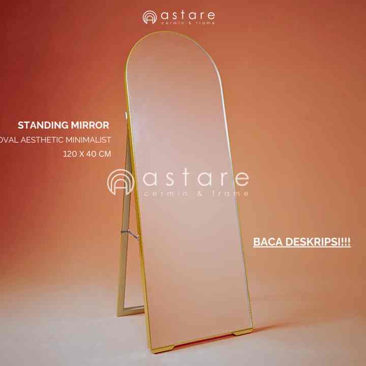 Kaca Cermin Standing Mirror Oval - 123x44Cm