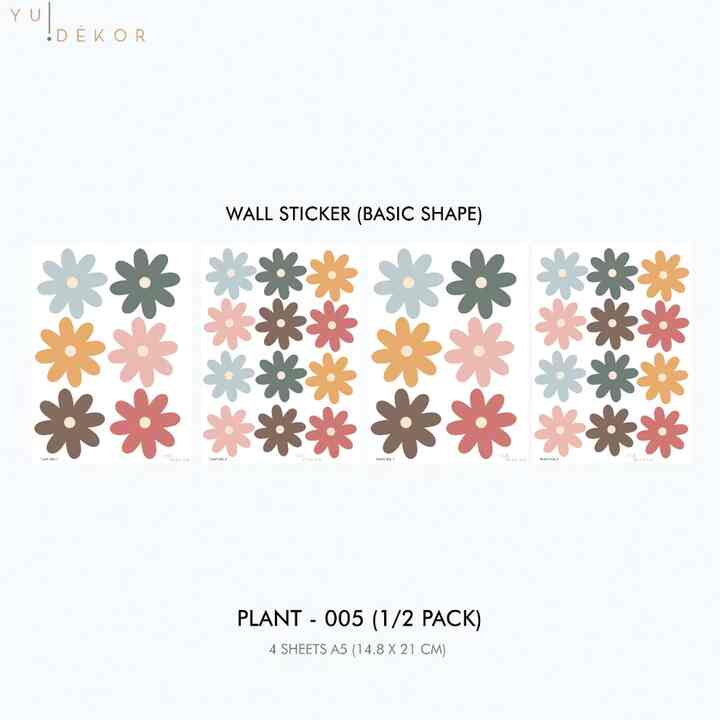 Stiker Dinding A5 Motif ABSTRACT & PLANT