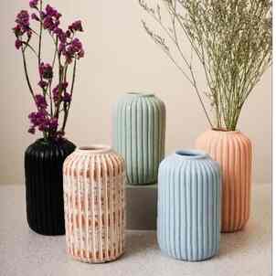 Vas Bunga Vintage Gerabah Stripe