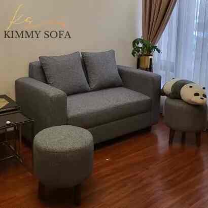 Sofa Minimalis Bahan Canvas Ukuran 2 seater 140cm