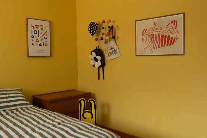 The kid’s room at dusk #interiordecor #cozybedroom #bedroomstyling 