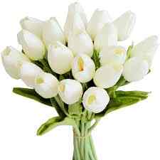 White Flowers Artificial Tulip