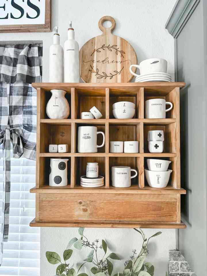Ceramics will forever have my heart!! I look forward to changing up this space during the holidays. 🤍 #raedunn #ceramics #kitchendecor