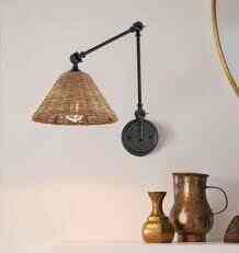 Rattan Wrapped Wall Lamp