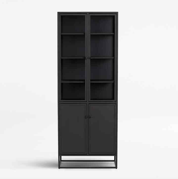 Casement Black Tall Storage Cabinet