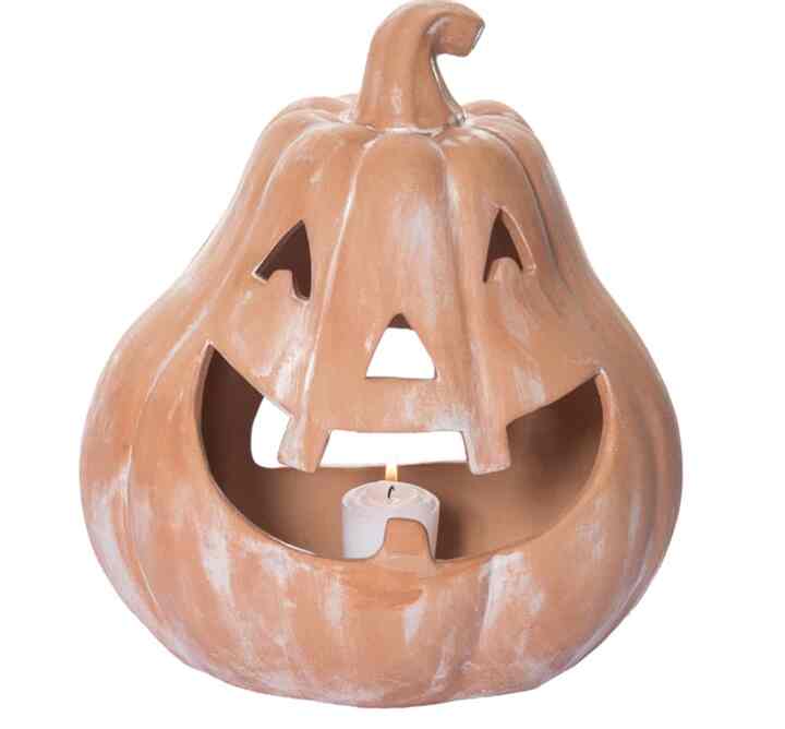 Ceramic Pumpkin Candle Holder