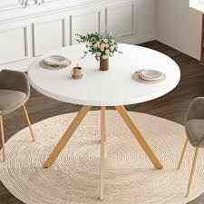 Breshia Round Metal Base Dining Table