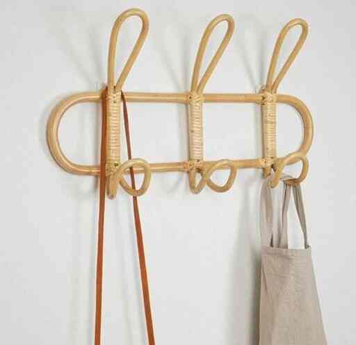 Vintage Rattan Wall Hooks Clothes