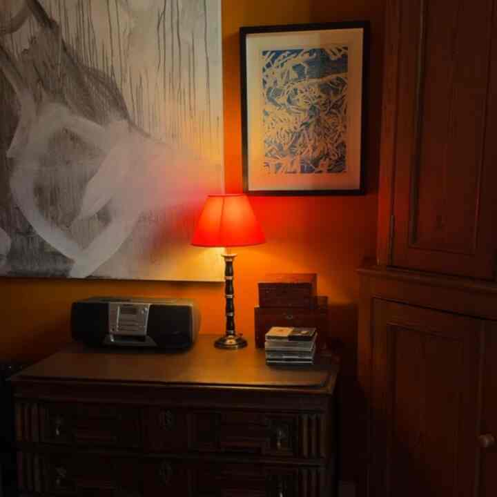 Neoclassical dresser in the bedroom - rediscovering cassette players #bedroomdresser #neoclassical #artdeco