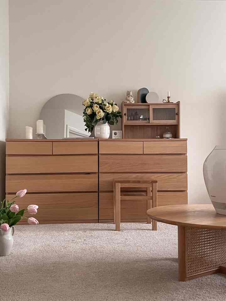 ✨🤎 #bedroominterior #bedroomfurniture #WoodInterior #muji #woodencabinet #woodenfurniture 