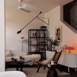 The view of the livingroom from dining room. 
#livingroom #livingroominterior #livingroomdecoration #coffeetable #loungechair #stool #lamp #shelf #shelfdecoration #Interiorprops #lighting #lightinginterior #moodlight #rug #floorlamp #posterframe #MidCenturyModern 