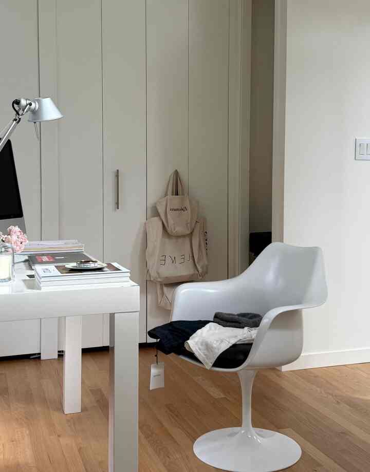 Home office today #homeoffice #deskandchair #tulipchair #deskdecor #officedecor