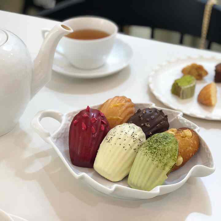 Colorful desserts pop even more when paired with aesthetic white teaware and plates🍽️ #dessert #dessertplate #madeline #aesthetic
