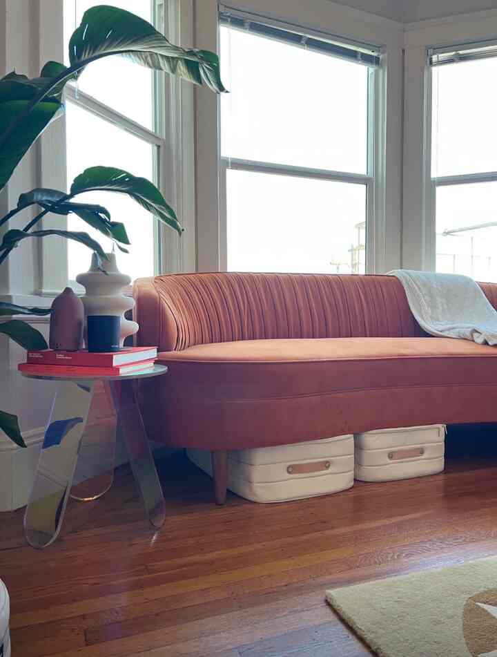 Trying to sneak in storage wherever i can #apartmentinspo #storageideas #colorfulhome