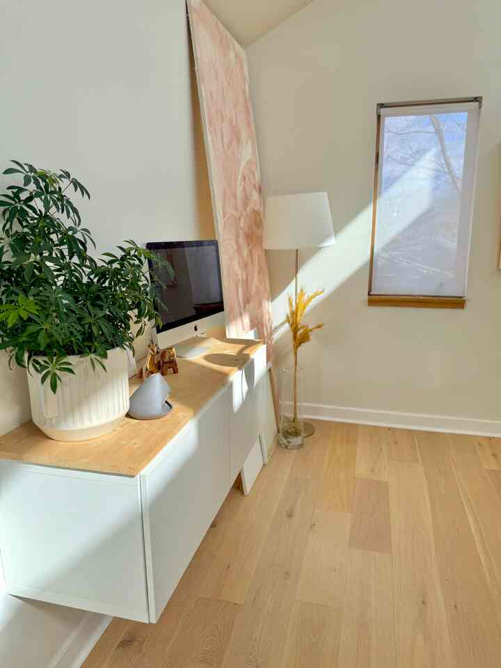 Sunlight hits my plant right on time from the skylight windows. 
#kitchen #dining #diningroom #sunlight #skylight #natural #warm #cozy #modern  