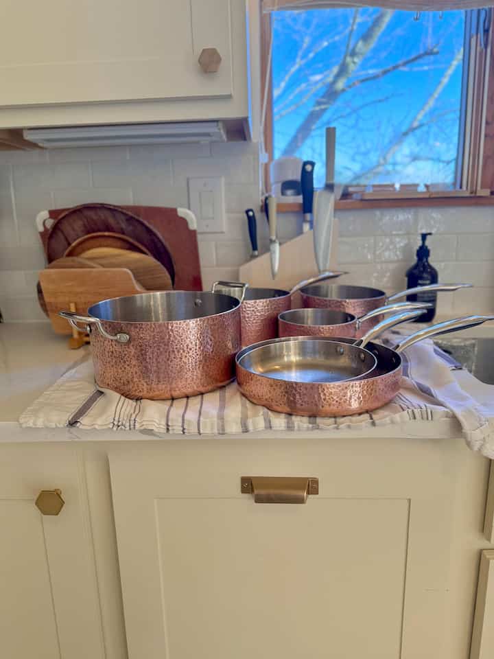 Time to shine my copper pots! ✨ 
#kitchen #copper #copperpots #cleaning #modern #cozy #warm #spring