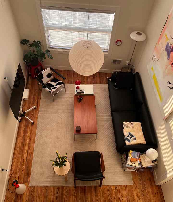 Today’s aerial shot. Things I love in one frame. #livingroom #livingroominterior #livingroomdecoration #duplex #duplexinterior #loft #cozy