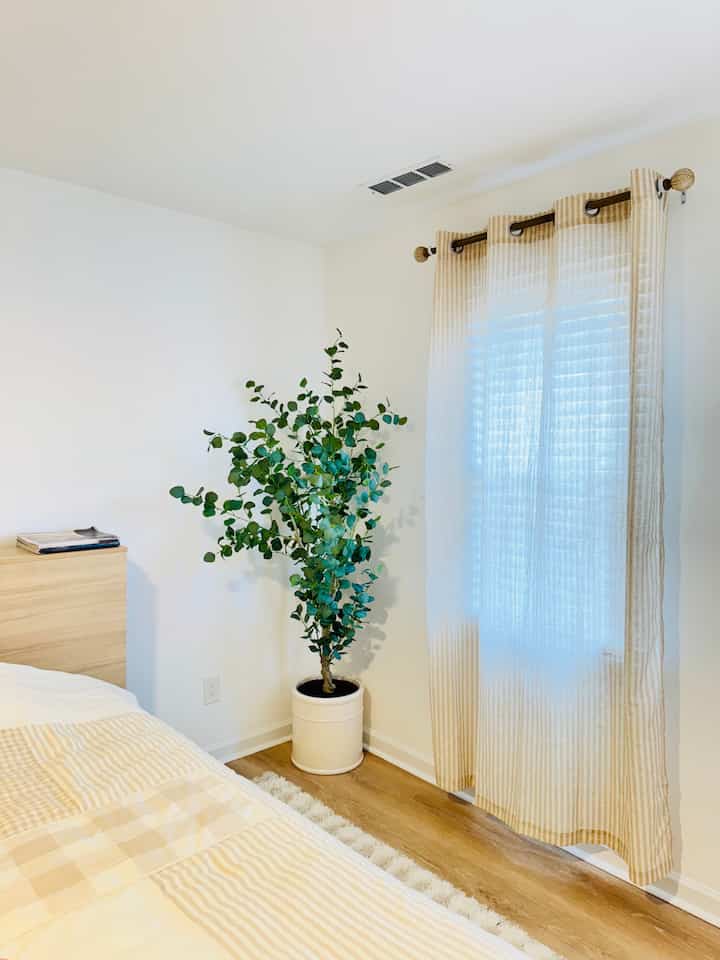 Soft, airy, and effortlessly cozy—these curtains set the perfect vibe! ✨ Letting in just the right amount of natural light, they create a warm and inviting space that feels both relaxed and refreshing. The perfect balance of privacy and glow! ☀️

#bedroom #bedroominterior #bedroomheadwallinterior #curtain #curtaininterior #curtainstyling #cozy #warm 